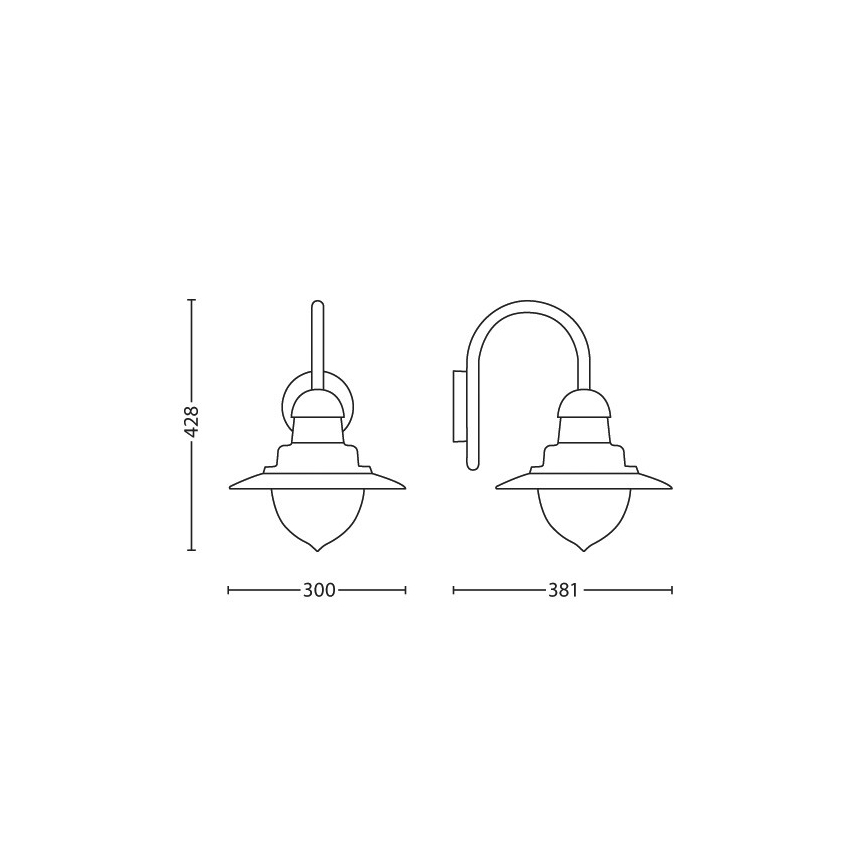 Philips 01652/52/PN - Luz de parede de exterior MYGARDEN RAINDROP 1xE27/60W/230V IP44
