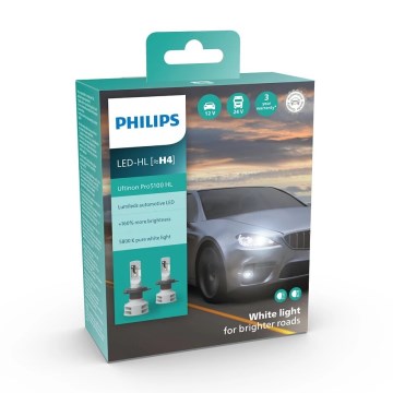Philips 11342U51X2 - CONJUNTO 2x Lâmpadas LED para carro0 H4 P43t-38/12W/12/24V 5800K