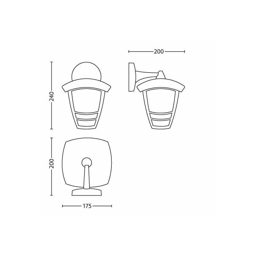 Philips - Iluminação de parede exterior 1xE27/60W/230V