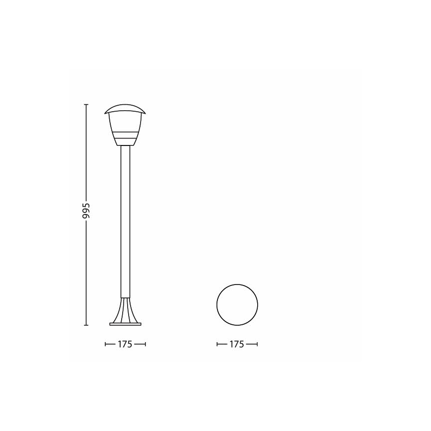 Philips 15383/30/16 - Candeeiro de exterior MYGARDEN CREEK 1xE27/60W/230V preto antigo IP44
