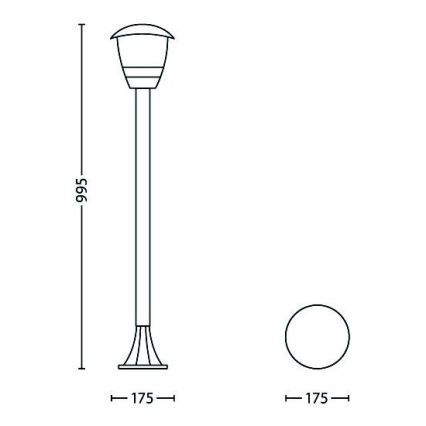 Philips - Candeeiro de exterior 1xE27/60W/230V IP44