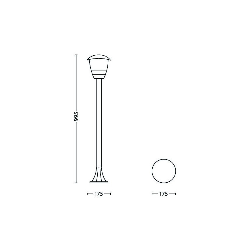 Philips - Candeeiro de exterior 1xE27/60W/230V IP44