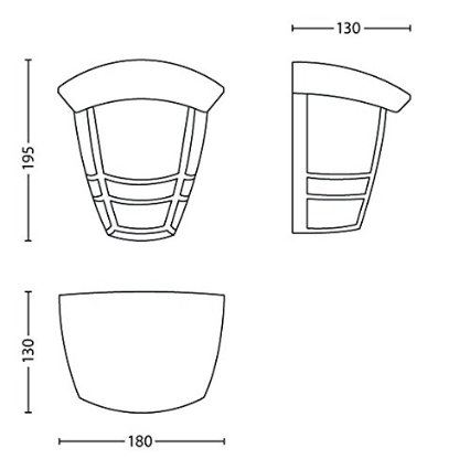 Philips - Luz de parede de exterior E27/60W/230V IP44