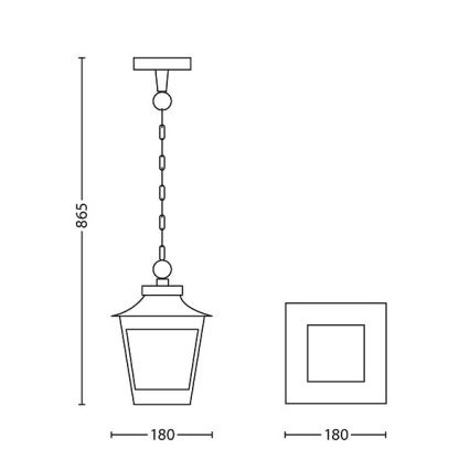 Philips 15406/86/PN - Candelabro exterior HEDGE 1xE27/60W/230V IP44