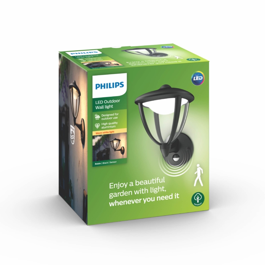 Philips - Luminária de parede exterior LED com sensor 1xLED/4,5W/230V IP44