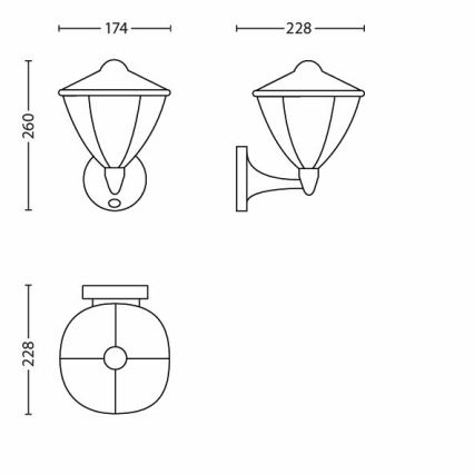 Philips - Luminária de parede exterior LED com sensor 1xLED/4,5W/230V IP44