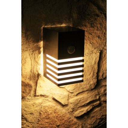 Philips - Iluminação de parede exterior com sensor E27/20W IP44