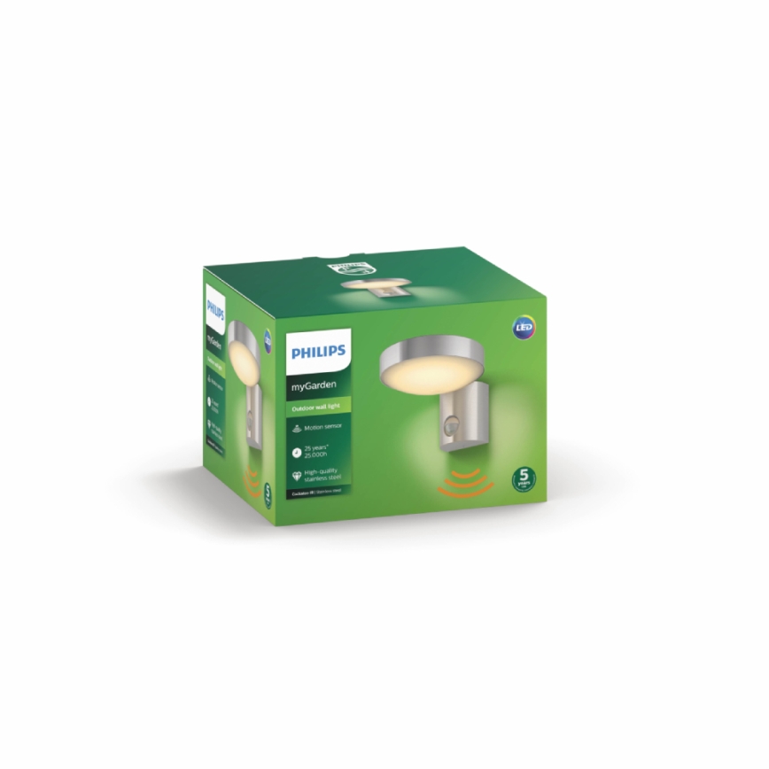Philips 16491/47/P0 - Iluminação de parede exterior LED com sensor MYGARDEN COCKATOO 1xLED/8W/230V IP44