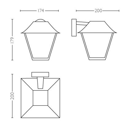 Philips - Luz de parede de exterior E27/60W/230V IP44