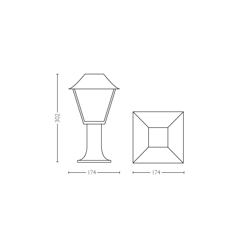 Philips - Candeeiro de exterior E27/60W/230V IP44