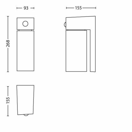 Philips - Luz de exterior com sensor 1xE27/23W/230V IP44