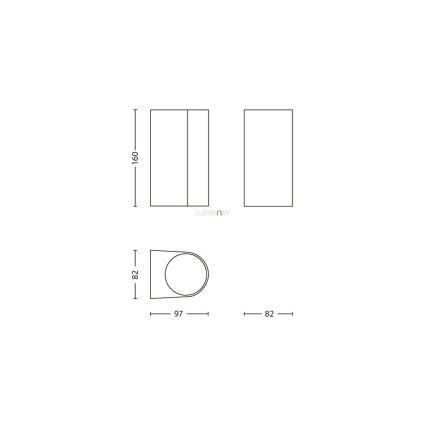 Philips 17102/86/16 - Luz de parede de exterior MYGARDEN NIGHTINGALE 2xGU10/35W IP44