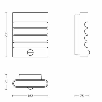 Philips - Iluminação de parede exterior LED com sensor 1xLED/3W/230V IP44
