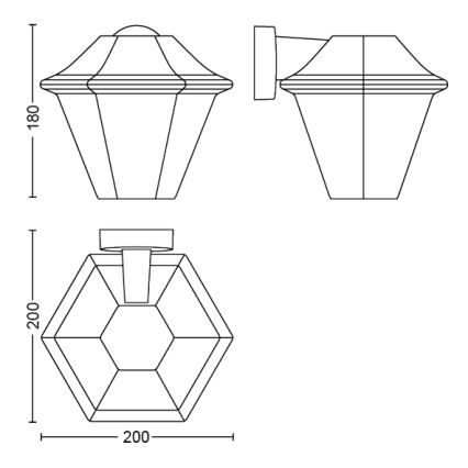 Philips - Luz de parede de exterior 1xE27/42W IP44