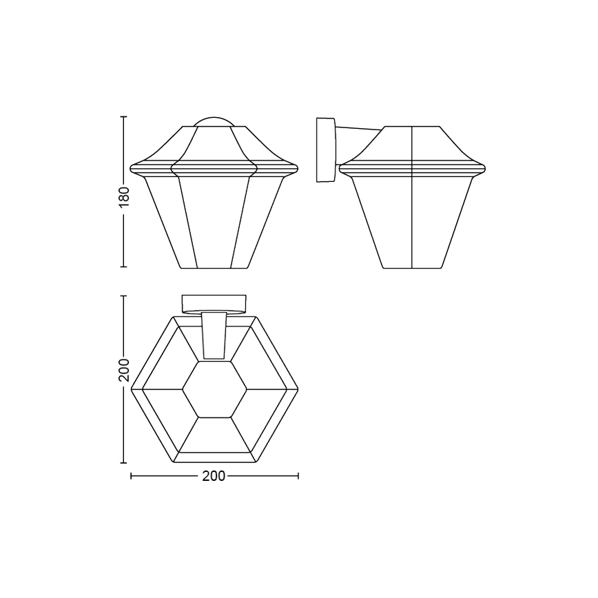 Philips - Luz de parede de exterior 1xE27/42W IP44