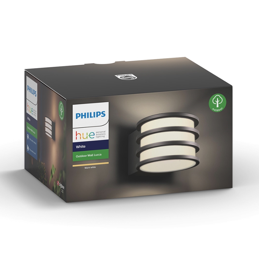 Philips - LED Iluminação de parede exterior com regulação Hue LUCCA 1xE27/9,5W/230V IP44