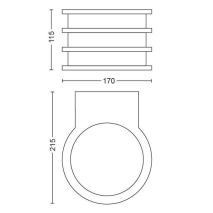 Philips - Luminária de parede exterior LED regulável Hue LUCCA 1xE27/9,5W/230V IP44