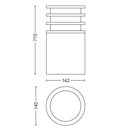 Philips - Candeeiro exterior LED com regulação Hue LUCCA 1xE27/9,5W/230V IP44