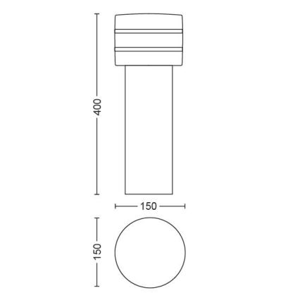 Philips - Candeeiro exterior LED com regulação Hue TUAR 1xE27/9,5W/230V IP44