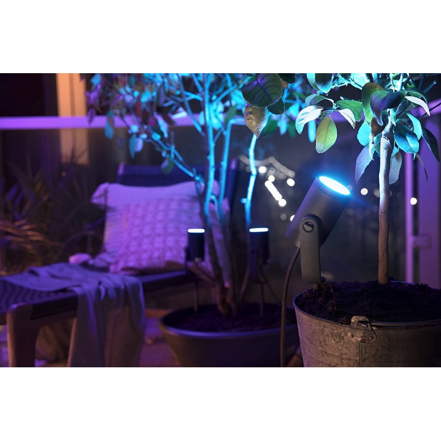 Philips - Conjunto de extensão LED RGB exterior foco Hue LILY LED/8W/230V IP65