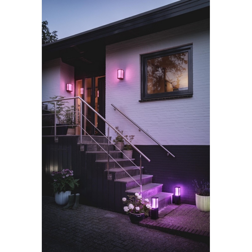 Philips - LED RGBW Iluminação de parede exterior com regulação Hue IMPRESS 2xLED/8W/230V IP44