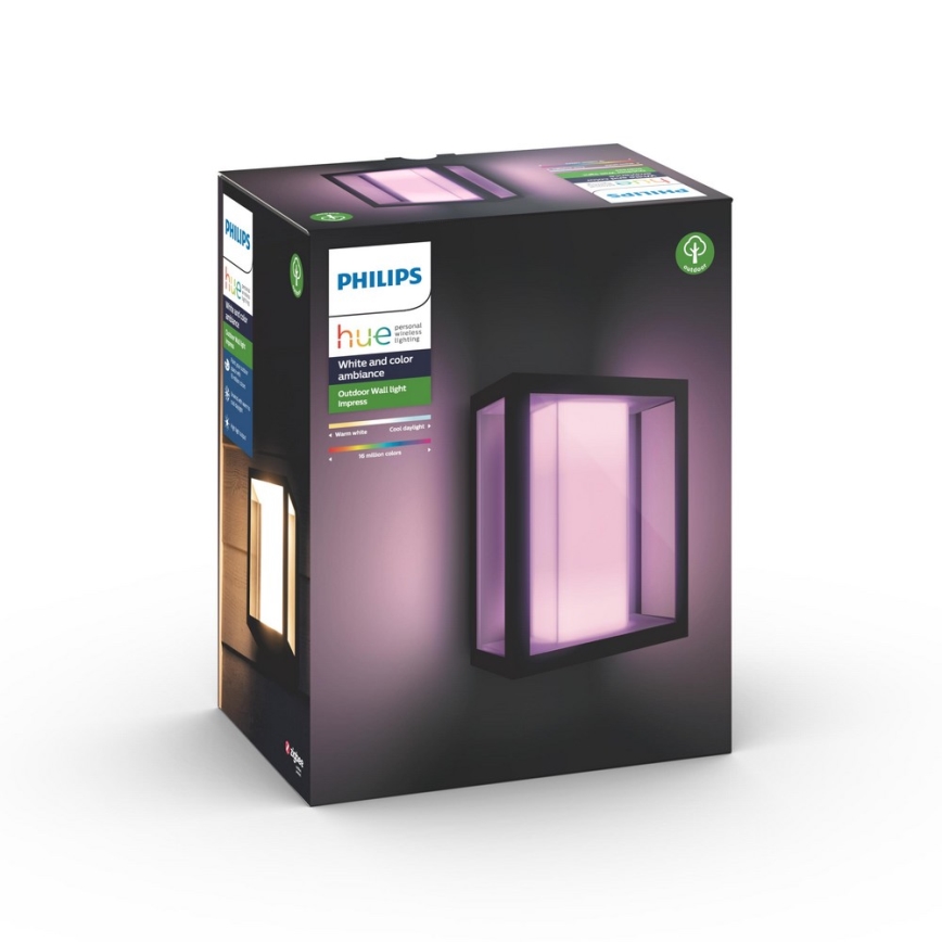 Philips - LED RGBW Iluminação de parede exterior com regulação Hue IMPRESS 2xLED/8W/230V IP44