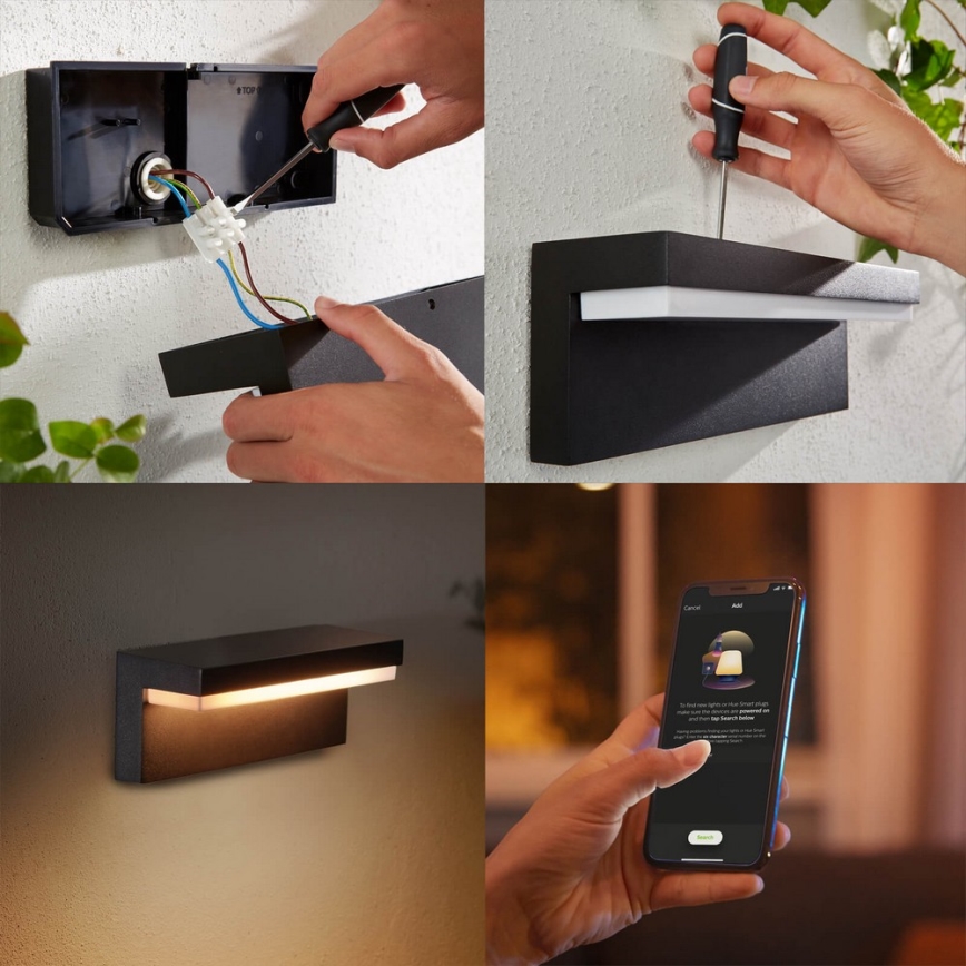 Philips - LED RGBW Iluminação de parede exterior com regulação Hue NYRO LED/13,5W/230V 2000-6500K IP44