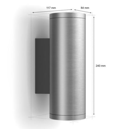 Philips - LED RGBW Iluminação de parede exterior com regulação Hue APPEAR 2xLED/8W/230V IP44