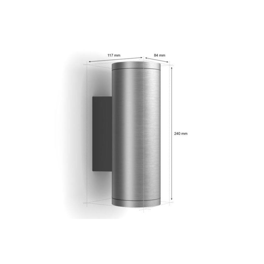 Philips - LED RGBW Iluminação de parede exterior com regulação Hue APPEAR 2xLED/8W/230V IP44