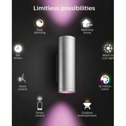 Philips - LED RGBW Iluminação de parede exterior com regulação Hue APPEAR 2xLED/8W/230V IP44