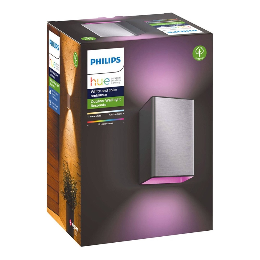 LED RGBW Iluminação de parede exterior com regulação Hue RESONATE 2xLED/8W/230V 2000-6500K IP44