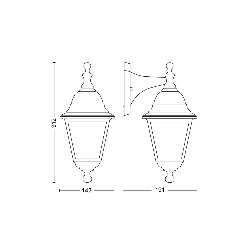 Philips - Iluminação de parede exterior 1xE27/60W/230V IP44