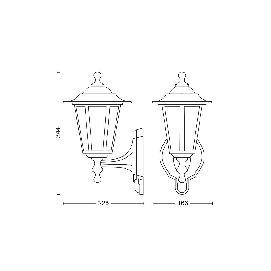 Philips - Iluminação de parede exterior com sensor 1xE27/60W/230V IP44