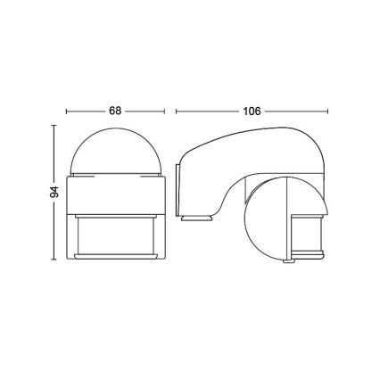 Philips - Sensor de movimento exterior VIRGINIA IP44 cinzento