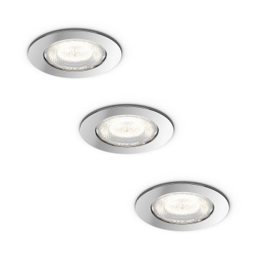 Philips - 3x Iluminação de casa de banho LED 3xLED/4,5W IP65