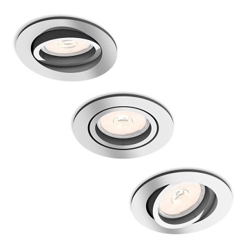 Philips - 3x Luz embutida 1xGU10/5,5W/230V
