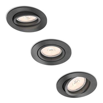 Philips - 3x Luz embutida 1xGU10/5,5W/230V