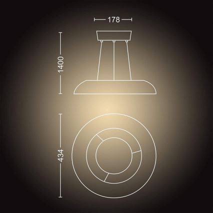 Philips - Candelabro suspenso LED com regulação Hue AMAZE LED/39W/230V + CR