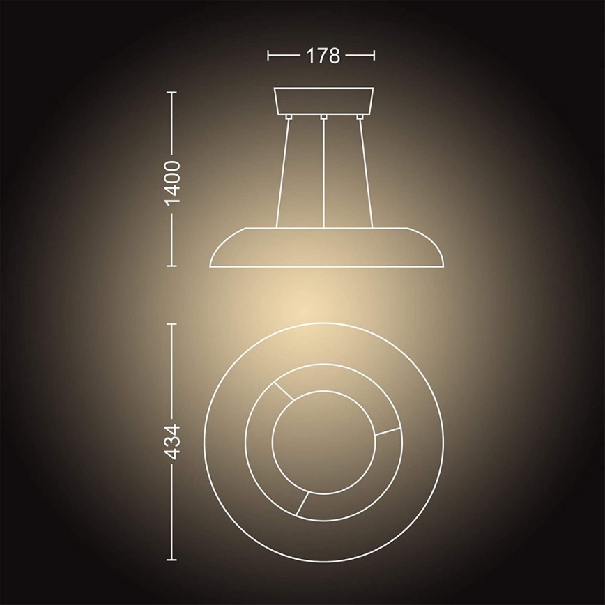 Philips - Candelabro suspenso LED com regulação Hue AMAZE LED/39W/230V + CR