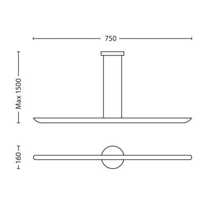 Philips 40747/48/16 - Candelabro suspenso LED com regulação MYLIVING SELV 2xLED/7,5W/230V