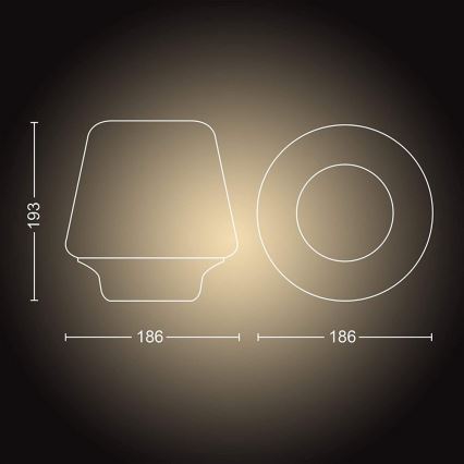 Philips - Candeeiro LED com regulação Hue WELLNESS 1xE27/8,5W/230V + CR