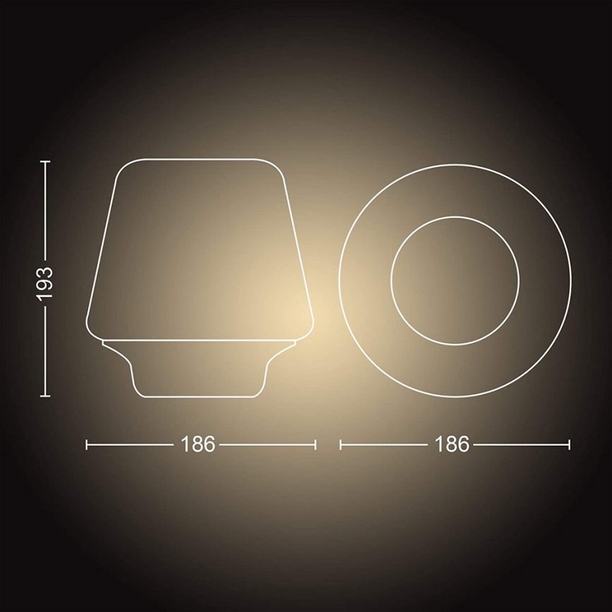 Philips - Candeeiro LED com regulação Hue WELLNESS 1xE27/8,5W/230V + CR