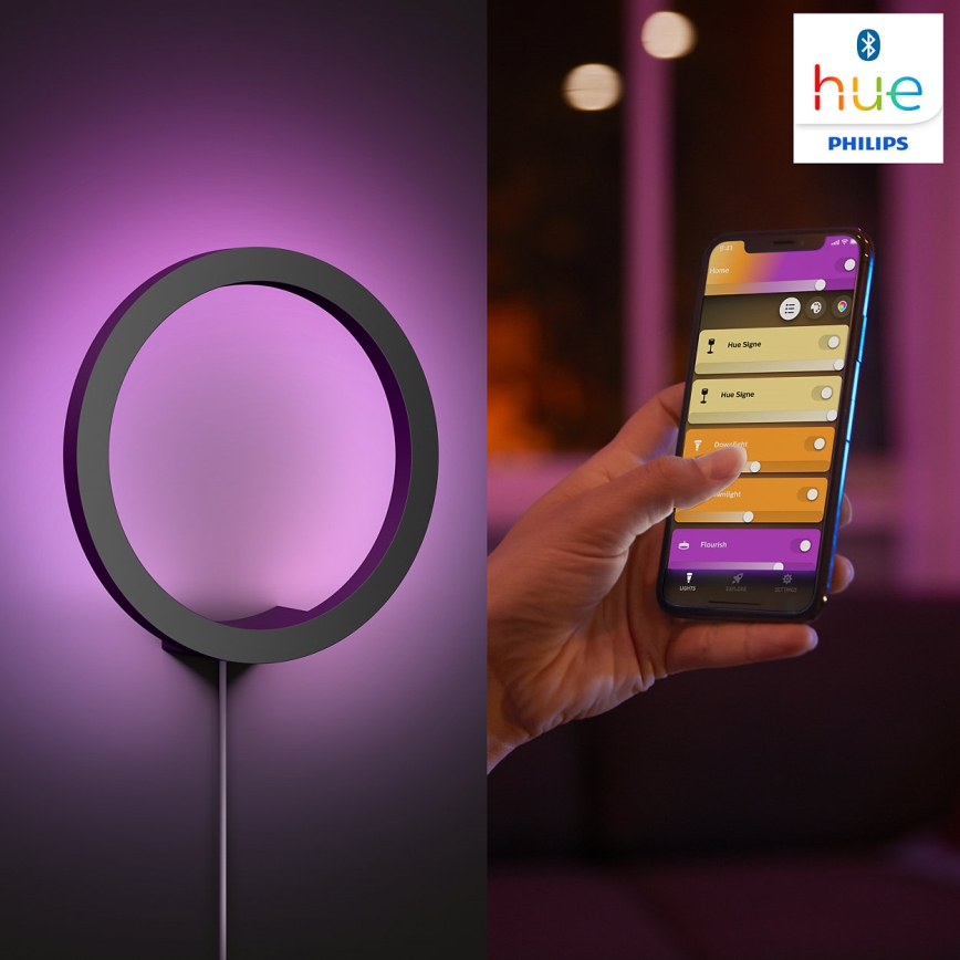 Philips - LED RGBW Iluminação de parede com regulação Hue SANA White e Color Ambiance LED/20W/230V