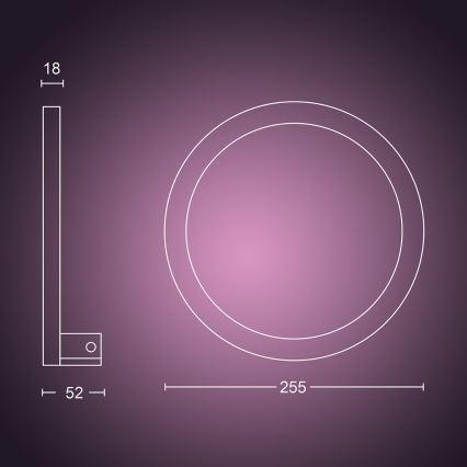 Philips - LED RGBW Iluminação de parede com regulação Hue SANA White e Color Ambiance LED/20W/230V