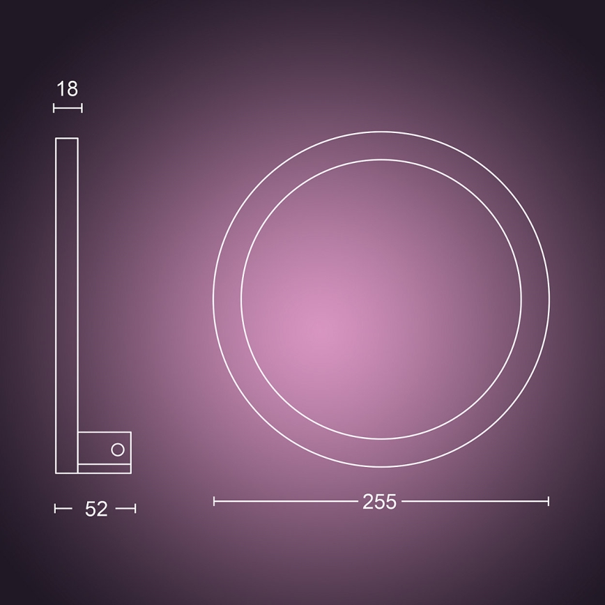 Philips - LED RGBW Iluminação de parede com regulação Hue SANA White e Color Ambiance LED/20W/230V
