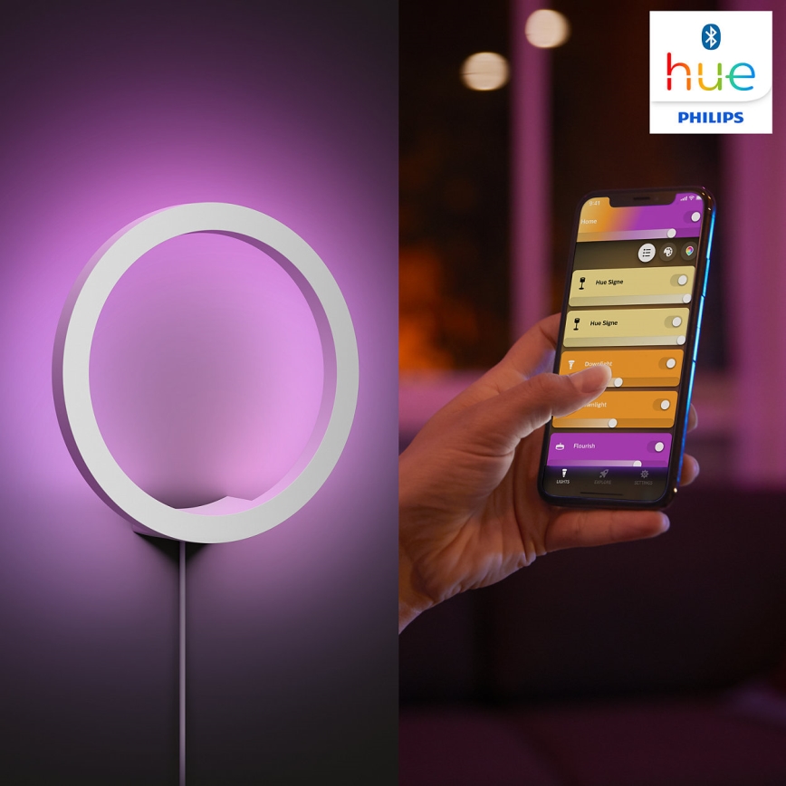 Philips - LED RGBW Iluminação de parede com regulação Hue SANA White e Color Ambiance LED/20W/230V