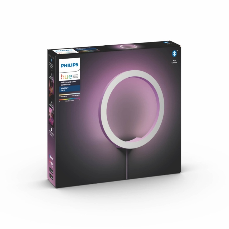 Philips - LED RGBW Iluminação de parede com regulação Hue SANA White e Color Ambiance LED/20W/230V