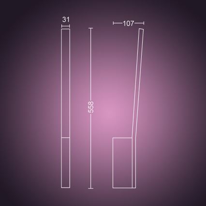Philips - LED RGBW Iluminação de parede com regulação Hue LIANE White And Color Ambiance 1xLED/12W/230V