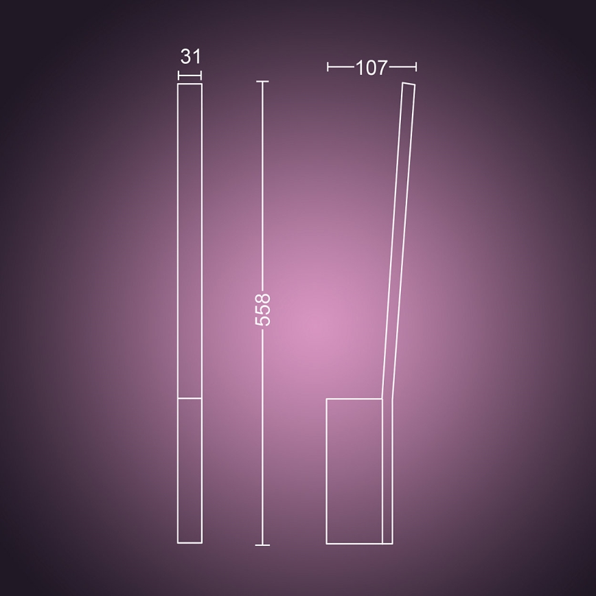 Philips - LED RGBW Iluminação de parede com regulação Hue LIANE White And Color Ambiance 1xLED/12W/230V