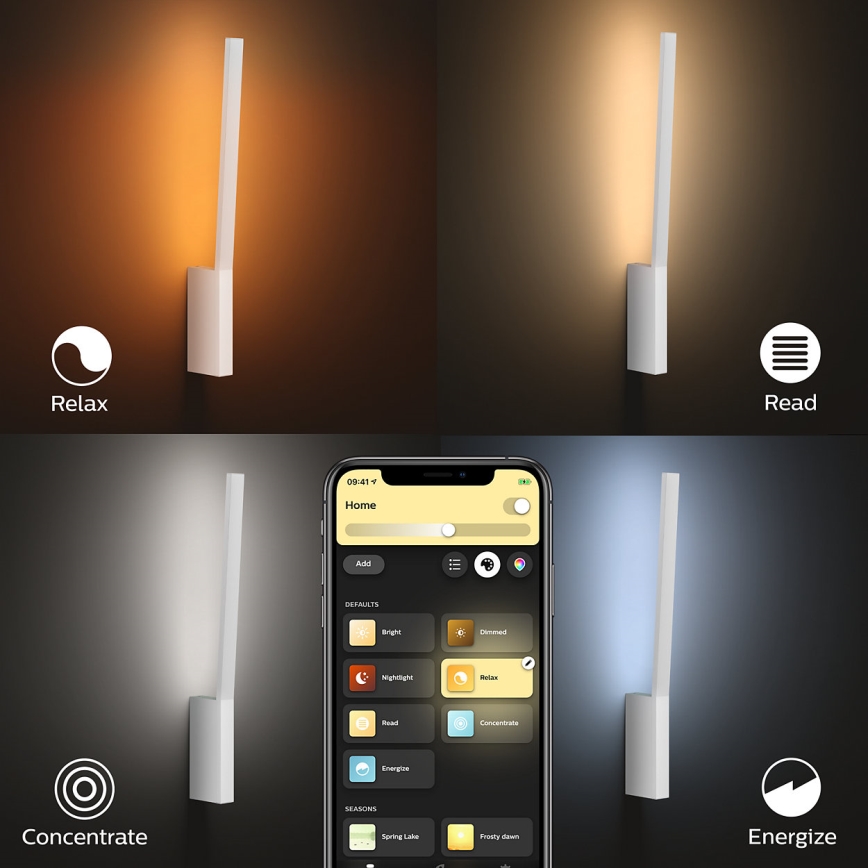 Philips - LED RGBW Iluminação de parede com regulação Hue LIANE White And Color Ambiance 1xLED/12W/230V